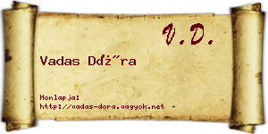 Vadas Dóra névjegykártya